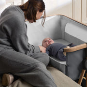 Silver Cross Lunar Co-Sleeper Bedside Crib - Whisper Grey