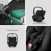 Silver Cross Plus 360 Car Seat Bundle - Iconic Black