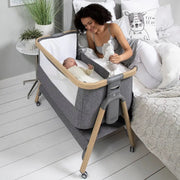 Tutti Bambini CoZee Air Bedside Crib - Oak/Charcoal