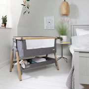 Tutti Bambini CoZee Bedside Crib - Oak/Charcoal