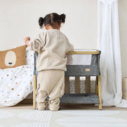 Tutti Bambini CoZee Mini Me Play Crib - Oak & Charcoal