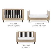 Tutti Bambini Cot Bed Distressed Oak / Slate Grey