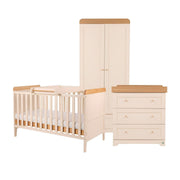 Tutti Bambini Rio 3 Piece Nursery Furniture Set - Cashmere/Honey Oak