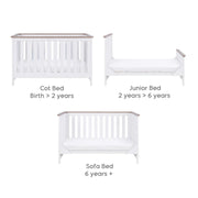 Tutti Bambini Verona 3pc Room Set with Pocket Sprung Mattress - White/Oak