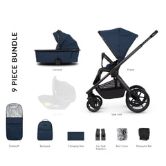 Venicci Black Friday Deal Tinum Edge 2 In 1 + Parasol + Carry Cot Height Adjuster - Ocean