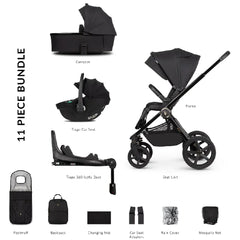 Venicci Upline 2 3 In 1 + Base Bundle - All Black