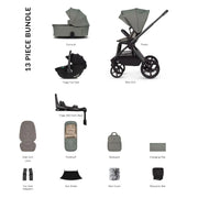 Venicci Upline 3 - 4in1 Black Tiago Bundle - Aloe