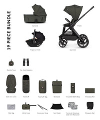 Venicci Upline 3 Hunter 3in1 Bundle with Beige Tiago 2 Car Seat - Dark Olive