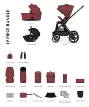 Venicci Upline 3 Hunter 3in1 Bundle with Beige Tiago 2 Car Seat - Red