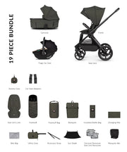Venicci Upline 3 Hunter 3in1 Bundle with Beige Tiago Car Seat - Dark Olive