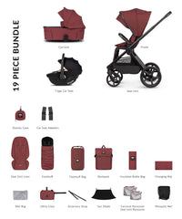 Venicci Upline 3 Hunter 3in1 Bundle with Beige Tiago Car Seat - Red