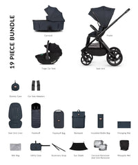 Venicci Upline 3 Hunter 3in1 Bundle with Black Tiago Car Seat - Navy