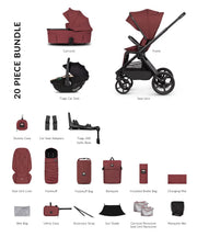 Venicci Upline 3 Hunter 4in1 Bundle with Beige Tiago 2 Car Seat - Red