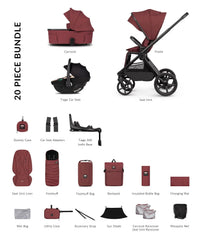 Venicci Upline 3 Hunter 4in1 Bundle with Beige Tiago Car Seat - Red