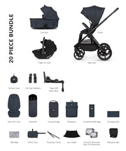 Venicci Upline 3 Hunter 4in1 Bundle with Black Tiago Car Seat - Navy