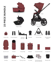 Venicci Upline 3 Hunter 4in1 plus Bundle with Beige Tiago 2 Car Seat - Red