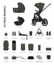 Venicci Upline 3 Hunter 4in1 plus Bundle with Beige Tiago Car Seat - Dark Olive