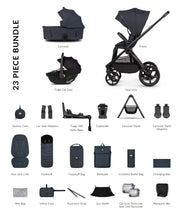 Venicci Upline 3 Hunter 4in1 plus Bundle with Beige Tiago Car Seat - Navy