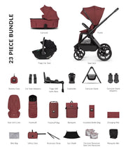 Venicci Upline 3 Hunter 4in1 plus Bundle with Black Tiago 2 Car Seat - Red
