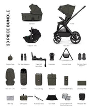 Venicci Upline 3 Hunter 4in1 plus Bundle with Black Tiago Car Seat - Dark Olive