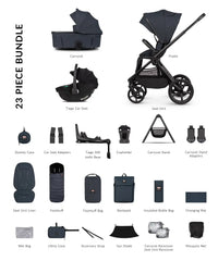 Venicci Upline 3 Hunter 4in1 plus Bundle with Black Tiago Car Seat - Navy
