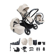 iCandy Core 2 Pushchair and Carrycot Complete 360 Car Seat Bundle - Sandstone