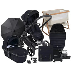 iCandy Peach 7 With Cozee Air Bedside Crib Sleep Bundle - Black Edition