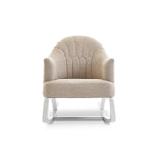 Obaby Round Back Rocking Chair - White & Oatmeal